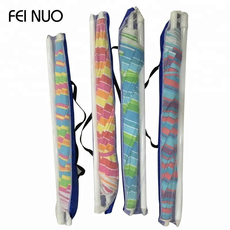 

China wholesale silver coated cheap big stripe printed beach portable folding windproof umbrella stock