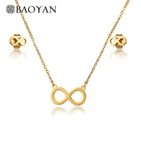 

BAOYAN Gold Plated Stainless Steel Infinity Wedding Bridal Jewelry Set For Women 2019