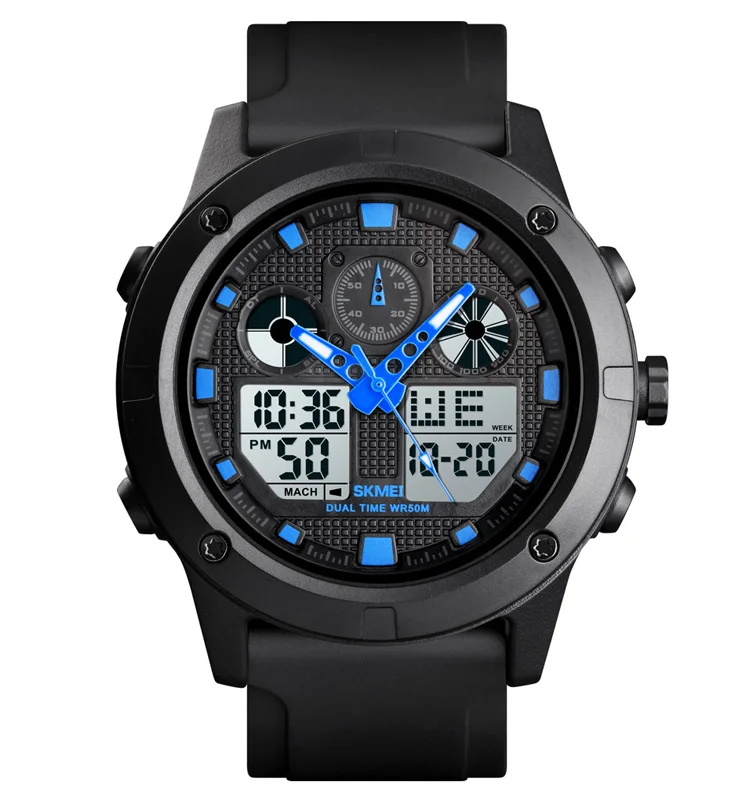 

SKMEI 1514 new model analog digital sport watch mens watches waterproof relojes hombre, Black,blue