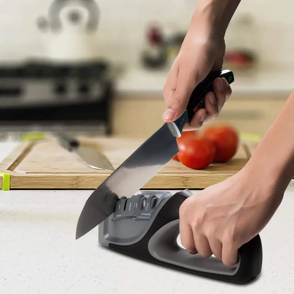 

Professional Kitchen Knife Sharpener 4 Stages Sharp System Sharpening Knives Amolador De Faca, Any