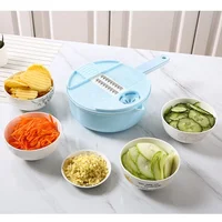 

New Design Kitchen utensil Hand-pulled Multifunctional Vegetable chopper /cutter/slicer and salad spinner