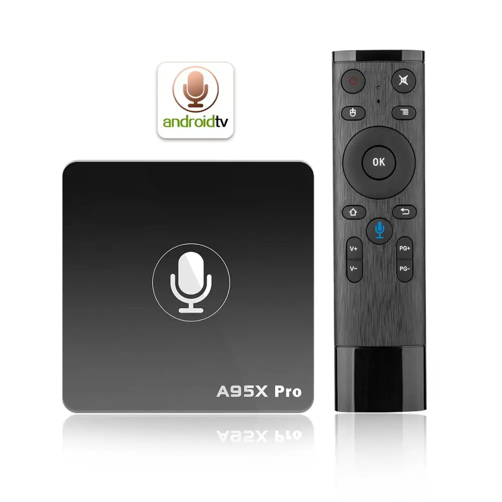 Factory Android tv box A95X Pro android tv 7.1 system voice control remotes 2gb 16gb tv streaming set top box