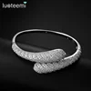 LUOTEEMI Dubai High Quality Luxury Cubic Zirconia Rhodium Plating Bridal Jewelry Bangles