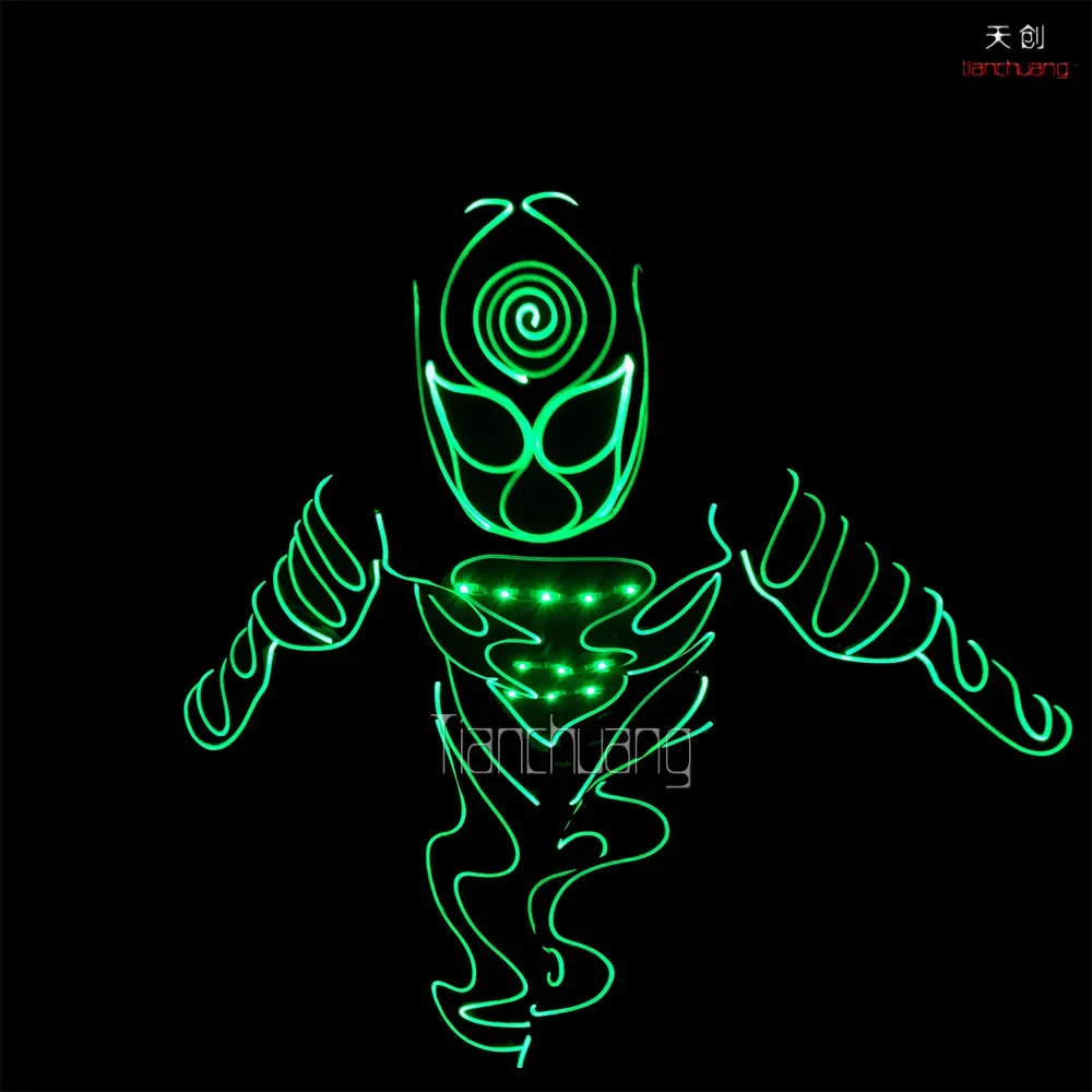 DJ disco party LED costume supplies festival ballroom dance clothes Men robot colorful LED lights luminous costume