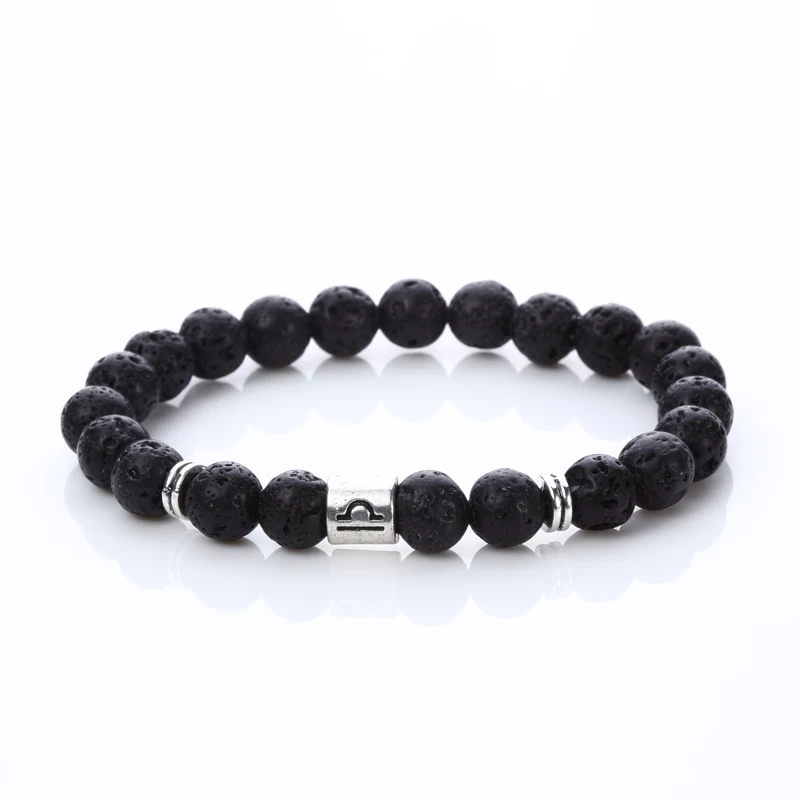 12 Horóscopo Zodíaco Signos Y Ojo De Tigre Con cuentas Pulsera De Piedras Preciosas Naturales