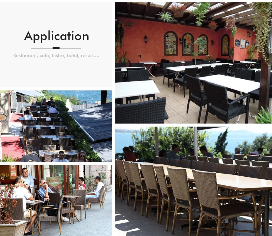 Muebles De Jardín Apilables,Silla De Mimbre De Aluminio Para Comedor Al