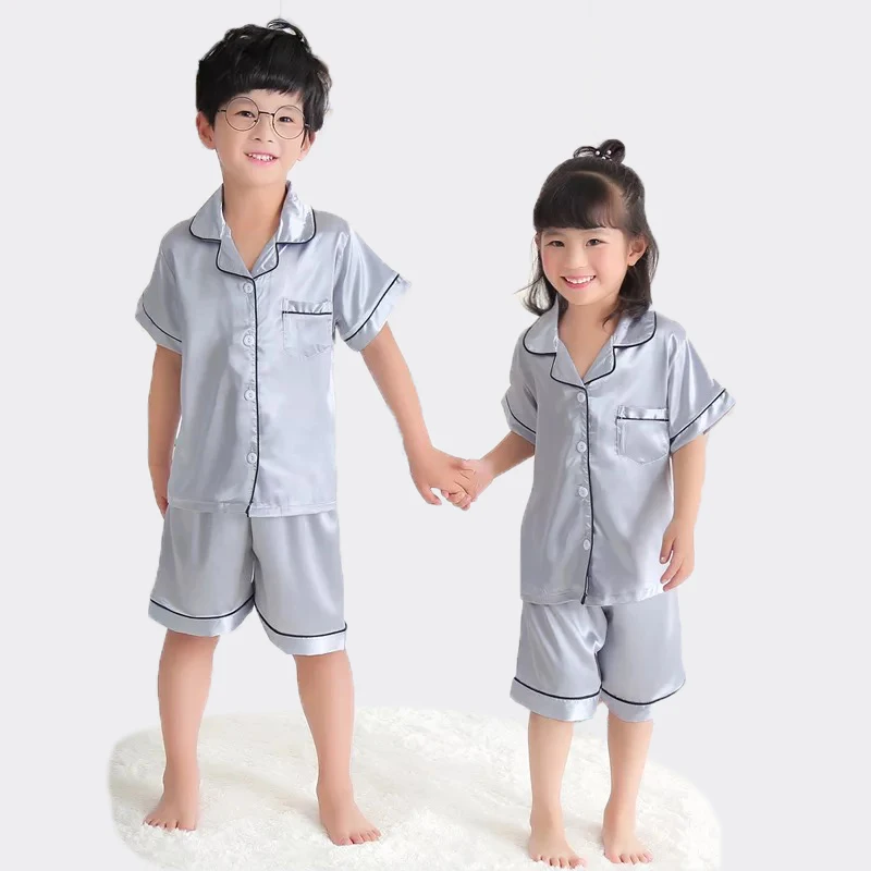 

Silk summer cute children pajamas kids pajamas children sleepwear