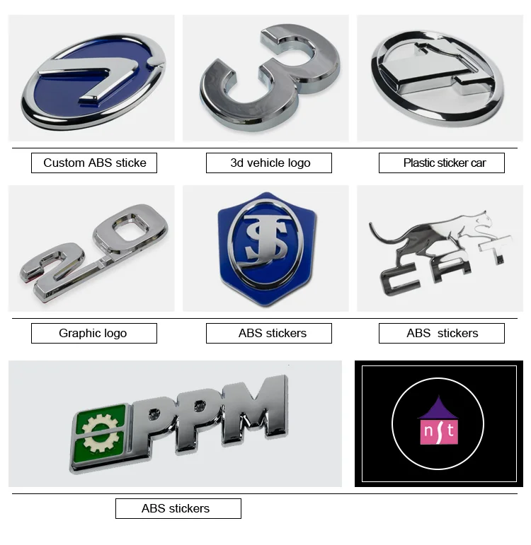 Custom Chrome Plastic Car Emblem Car Sticker 3d Look Logo,Abs Car