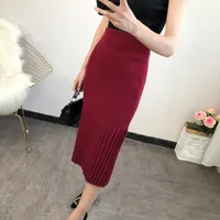 

spring autumn fashionable women pencil skirts knitted pleated skirt for winter