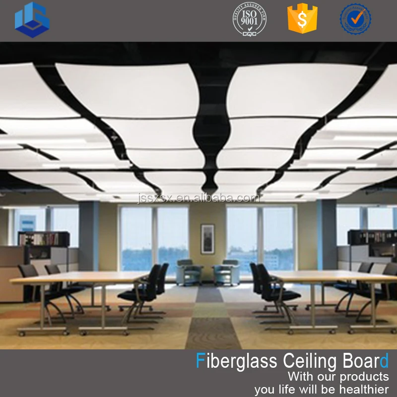 
Soundproof Acoustic Suspended Fiber Glass Wool false ceiling sheets 