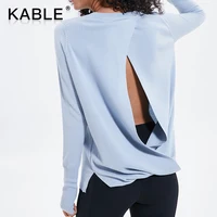 

wholesale long sleeve yoga top shirt dry fit and sexy gym wear women