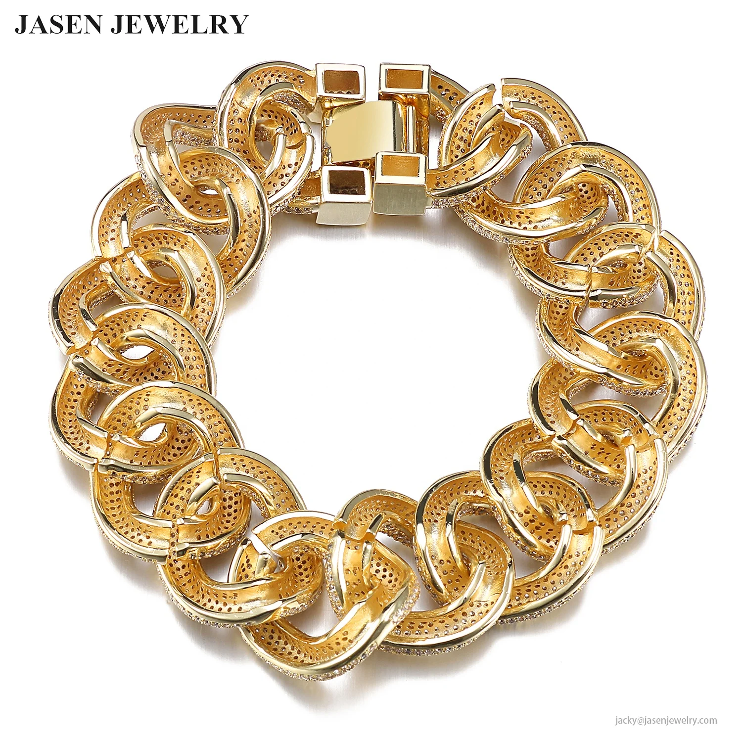 18k Gold Cuban Link Bracelet,Brass Iced Out Jewelry Bracelet Wholesale ...