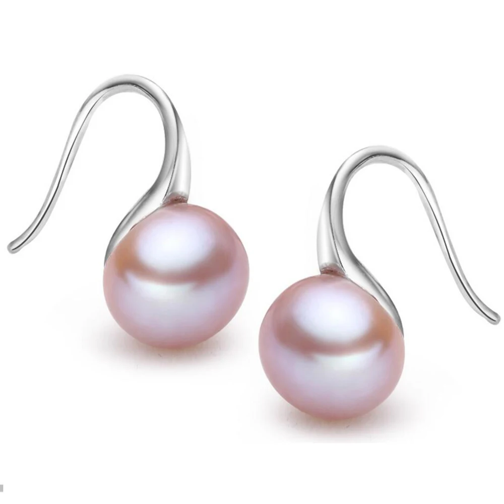 

Silver Pearl Earrings 925 Sterling Silver Elegant Round Love Pearl Stud Earrings for Women Fine Wedding Jewelry Brincos