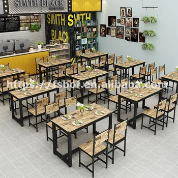 Restaurant Square Dining Tables And Chairs Fashion Wrought Iron