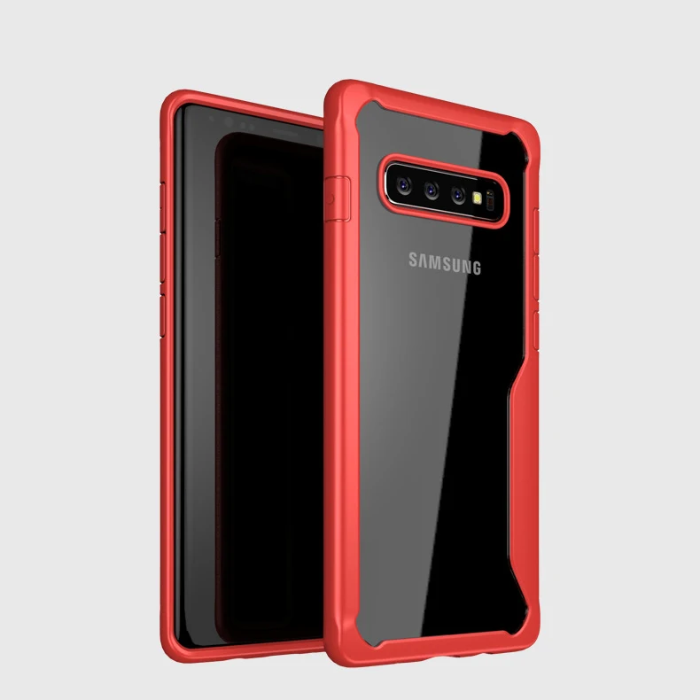 

Hybrid Mobile Phone Clear Back Cover for Samsung Galaxy S8 S8Plus S9 S9Plus S10 S10Plus S10E Note 8 Note 9 Case, Black;red and gray
