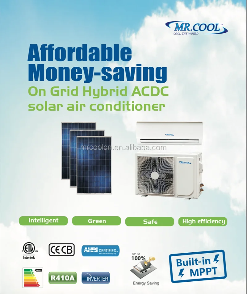 solar air conditioner certified ce cb power need conditioning 9000btu ac costs cooling heating grid sales please