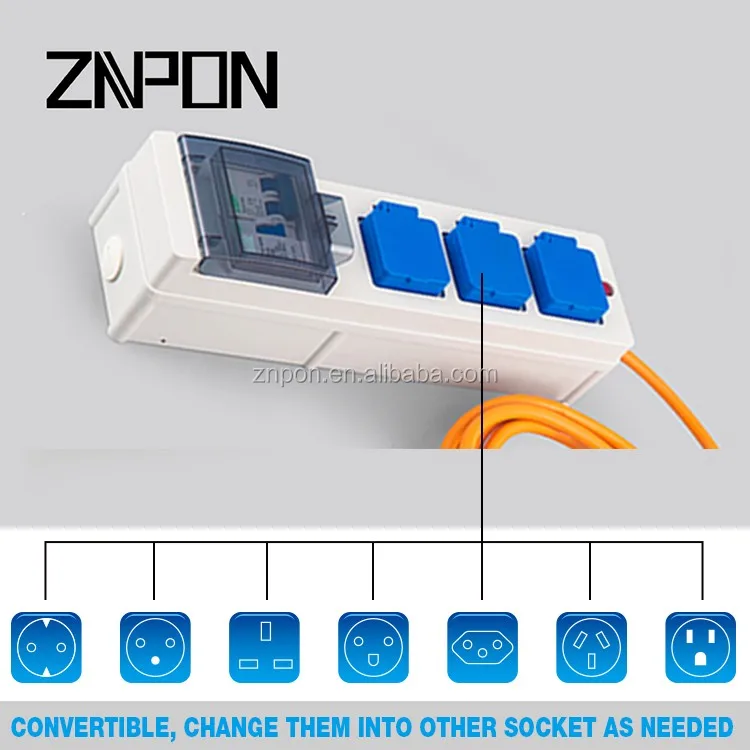 Znpon P1234/tb03 13a 250v Rcd Cable Lead Extension Mobile Rcd Buy