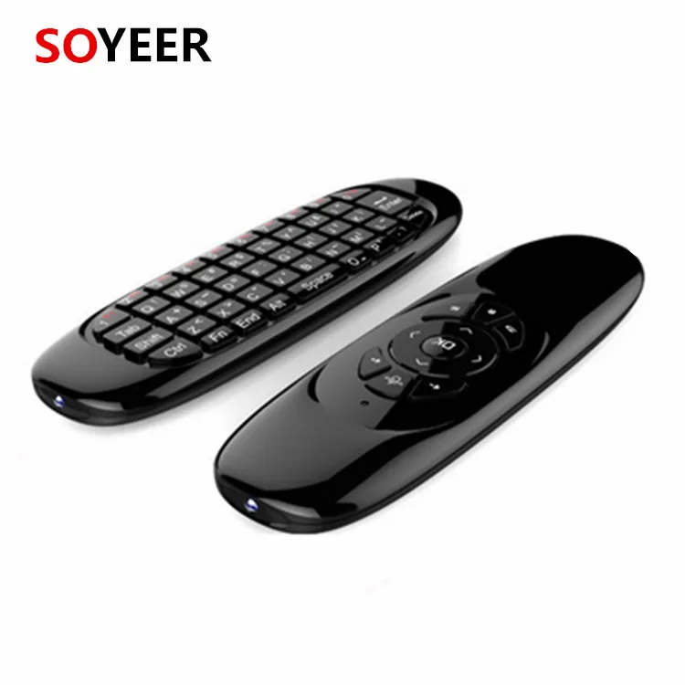 

Soyeer Universal tv remote control C120 wireless Air Fly Mouse C120 Double sided multifunctional intelligent, Black