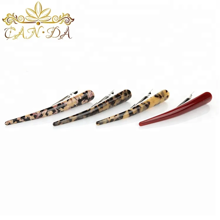 CANYUAN Wholesale super duckbill design colorful metal clips for hair acetate duckbill hair clip for girls