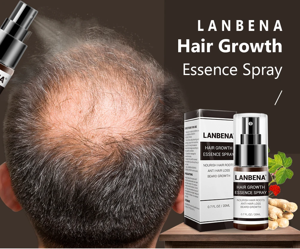 Lanbena Natural Hair Growth Essence Spray For Bald Head View Hair