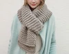 2016 hot selling chunky pattern ladies knitted scarf