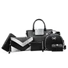 snake pattern fashion women tote bags pu leather ladies 6pcs handbag set