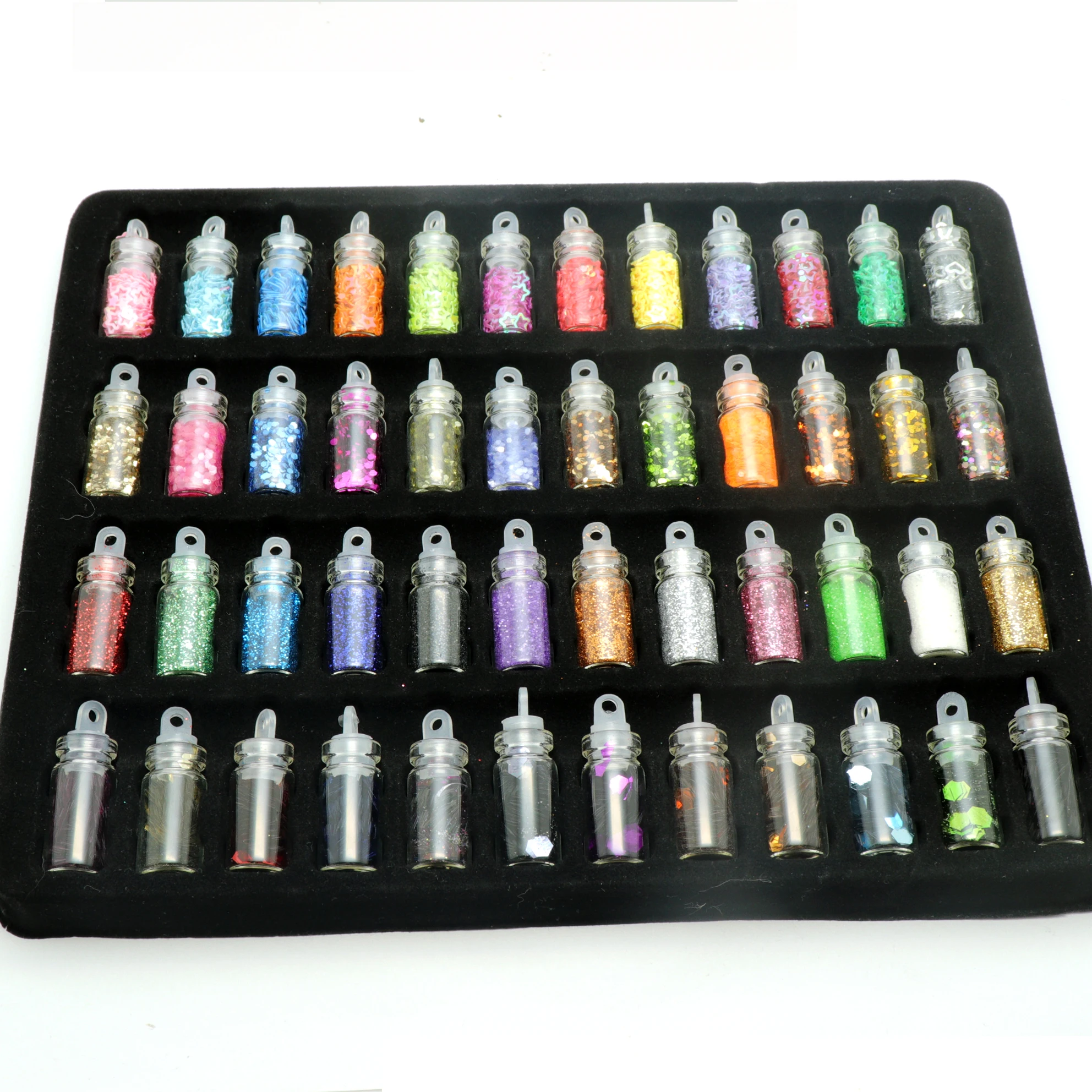 

Wholesale nail art sequins blingbling powders 48 different design packing nail art set, From color chart
