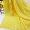 Good drapery solid dyed 100% polyester chiffon pleated fabric for summer dress