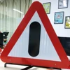 Customize high quality triangle red and white traffic road warning safety sign with tripod for Thailand