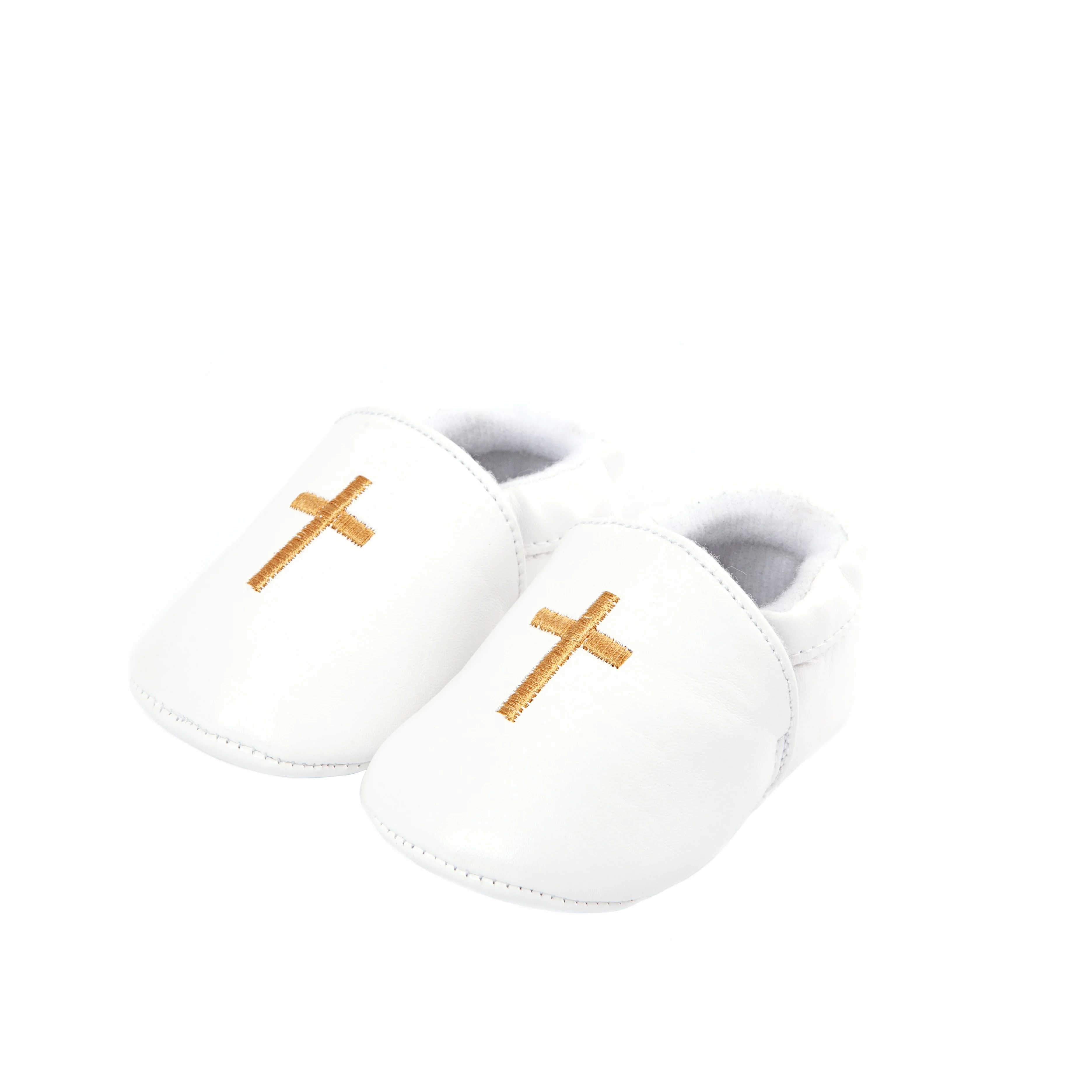 
Cross Embroidery Infant Moccasins Unisex Soft Sole Crib Shoes 