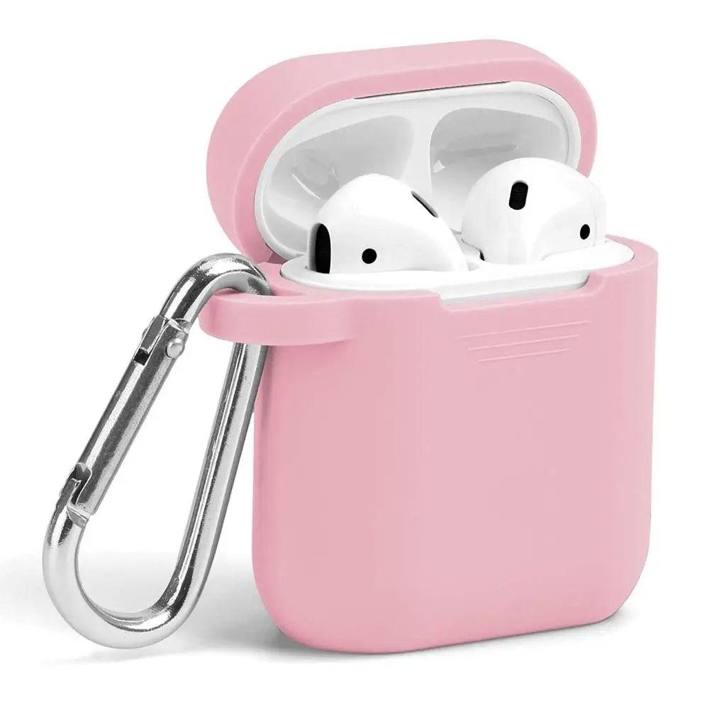 

3Tops Newest AirPod Case Cover Skin with Keychain Set Compatible for AirPods 2 & 1 Baby Pink Color