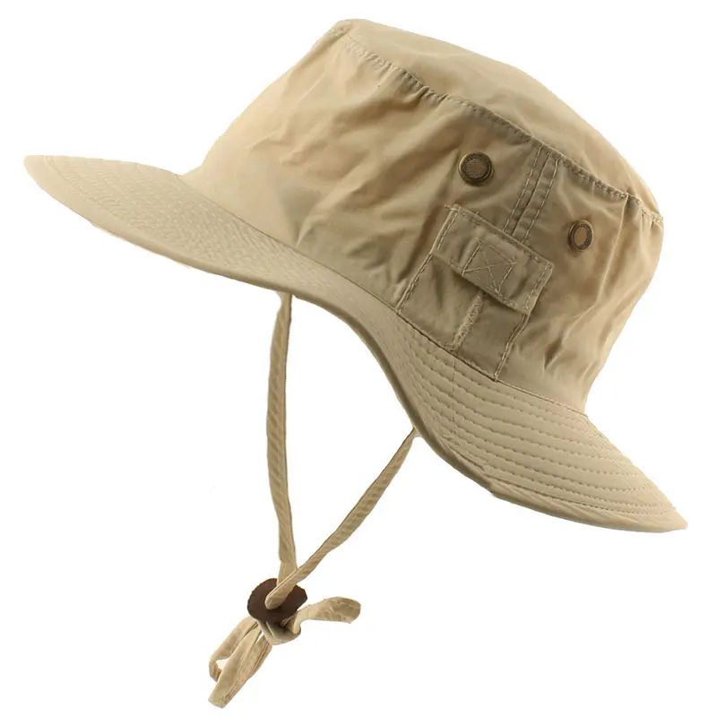 beige bucket hat with string