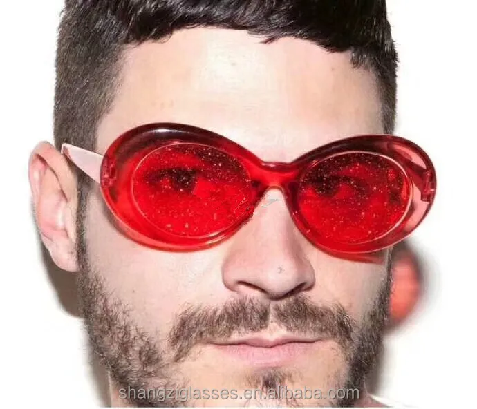 

Fashion Kurt Cobain Shades Brand Designer Women Oval Sun Glasses Classic Alien Men Clout Party Shiny Lens Sunglasses