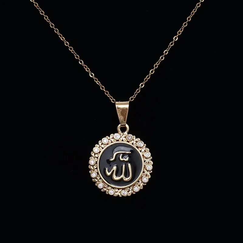 Wholesale New Design Crystal Inlay 18k Gold Plated Round Muslim Gold ...