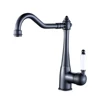 Fapully Cheap 360 Degree Swivel Cold Hot Deck Mounted Oil Rubbed Bronze Black Long Spout Vegetables Basin Sink Tap M262N
