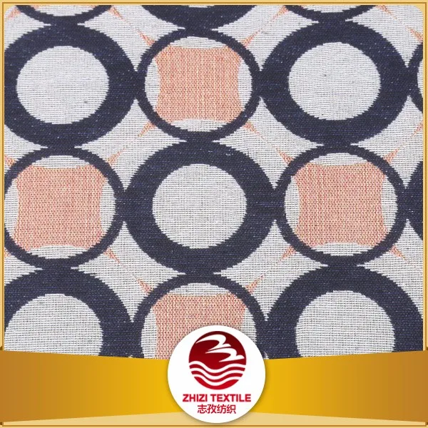 14 yeas fabric experience polyester cotton jacquard geometrical rounded pattern sofa upholstery fabric