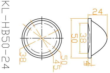 
50mm Glass High Power LED Lens 70 degrees LED CHIPS led lenses for spotlight 