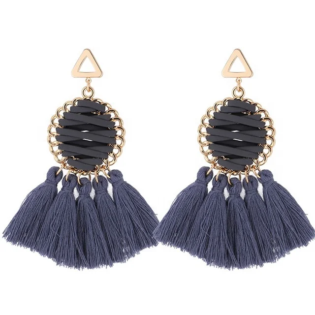 

2019 New Arrivals Bohemian Holiday Style Gold Aretes Mujer Hilo, As pictures