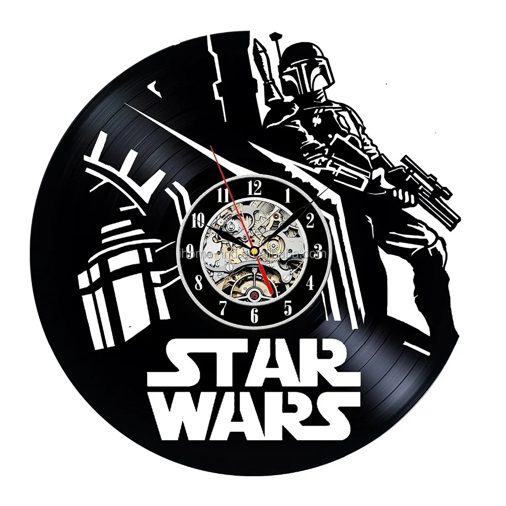 

creative wall clock vinyl record clock, Black color