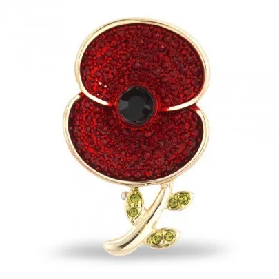 

Gold poppy flower brooch round poppy brooch pin, As pictures shows