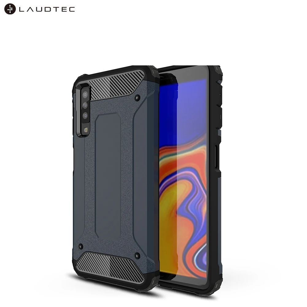 

Laudtec Shockproof PC Soft TPU Back Cover Case For Samsung Galaxy A7 2018, Black;white;silver;navy blue;red;gold;rose gold;etc