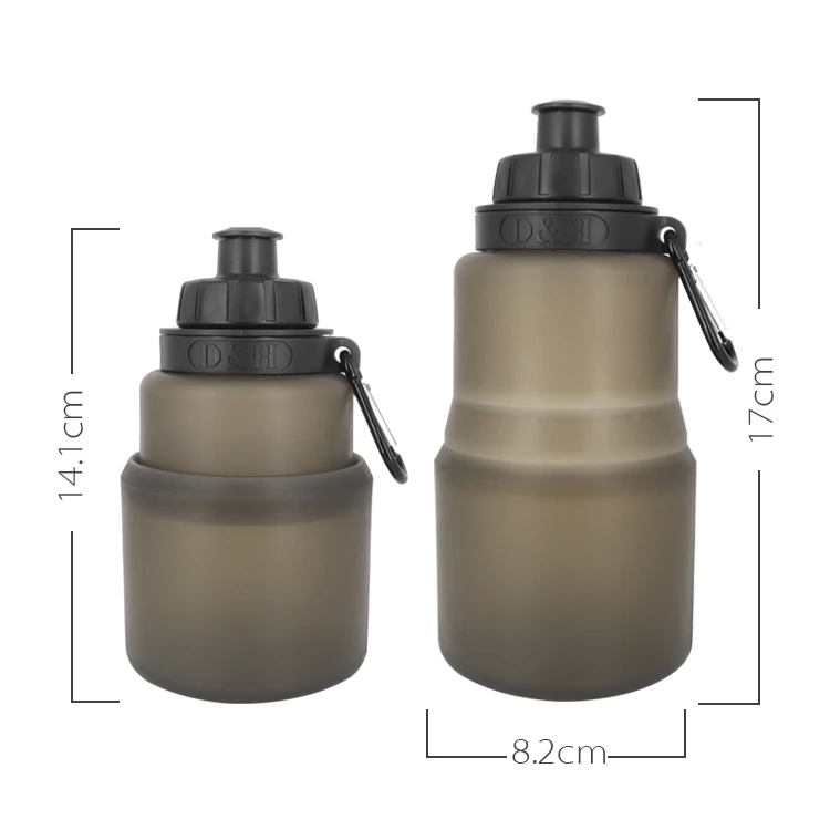 
Wholesale Collapsible Silicone Water Bottle Portable Sport Silicone Water Bottle 480ml 