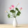 Small moq luxury 5 heads wedding silk flowers artificial bouquet artificial flower lotus