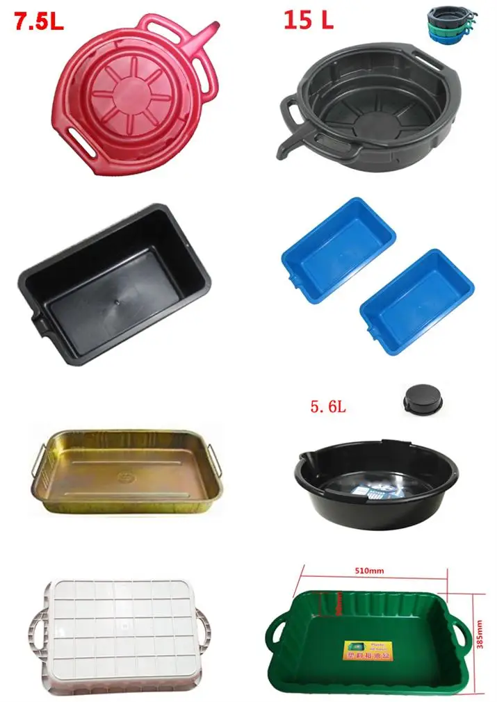 6l 8l /15l Black Round Oil Pan/oil Collection Container Auto Parts