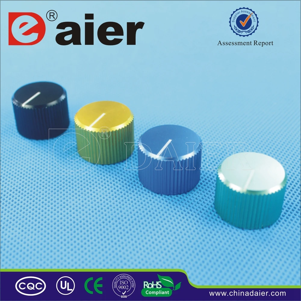 White Index Knurled Aluminium Knob, Potentiometer Knob, Rotary Switch Knob