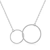 plated brass interlock two circles necklace N10044-C