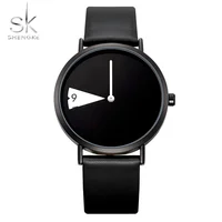 

Shengke Ultra Thin Simple Lady Watch Casual Style Women Quartz Ladies Watches Leather Strap Creative Clock Gift Relogio Feminino