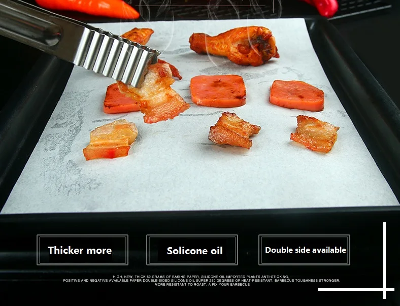 
Two side silicone coated non stick greaseproof baking parchment paper jumbo roll nature brown 