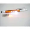 ZH 462 laser logo printed Multi-functional LED light ballpoint pen / stylus touch screen ballpen