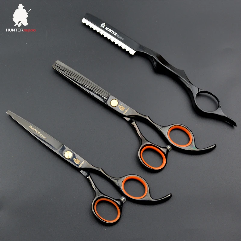

HUNTERrapoo 6 inch Stainless Steel Barber Scissors Set Hair Cutting Scissor and Thinning Shear For Hairdressing